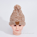 Custom-made Knitted Beanie with artificial leather for kids